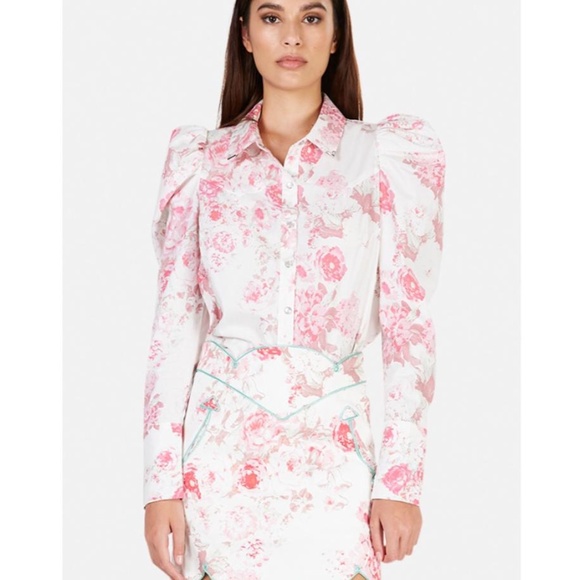 For Love And Lemons Tops - For Love & Lemons Saratoga Floral Blouse‎